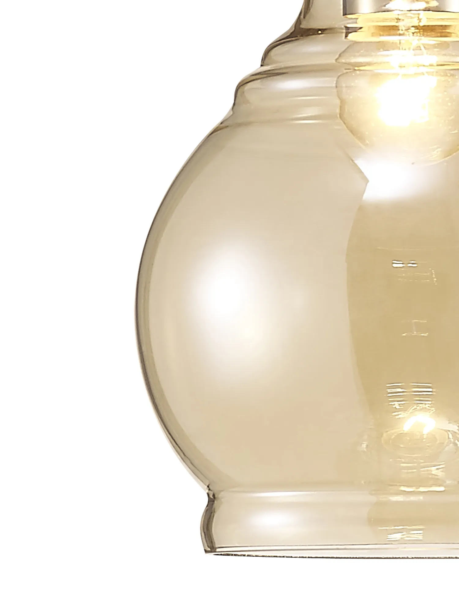 Ariel 16cm Cognac Glass Pendant 1 Light Polished Chrome D0097  Deco Ariel